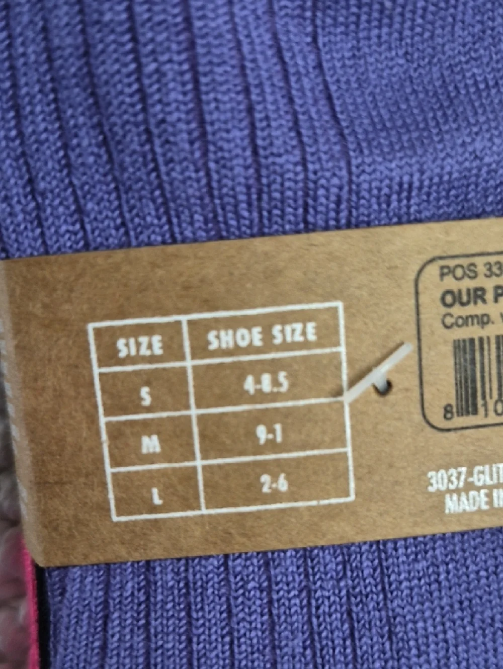 MIX NO.- 6 Pink Purple Black Kids Crew Socks -3 Pack Medium 9-1